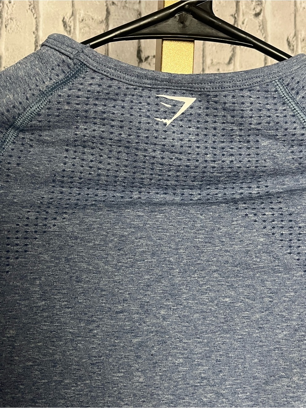 Gymshark Vital Seamless 2.0 Long Sleeve Crop Top Evening Blue Marl Size Small S - Picture 4 of 7